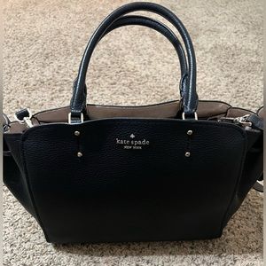 Kate Spade Tegan Satchel black pebble leather